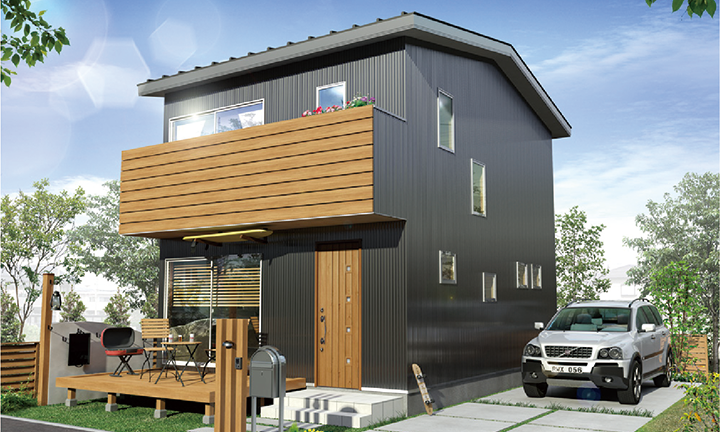 姫路市の無垢の家づくりのBOX-Style外観