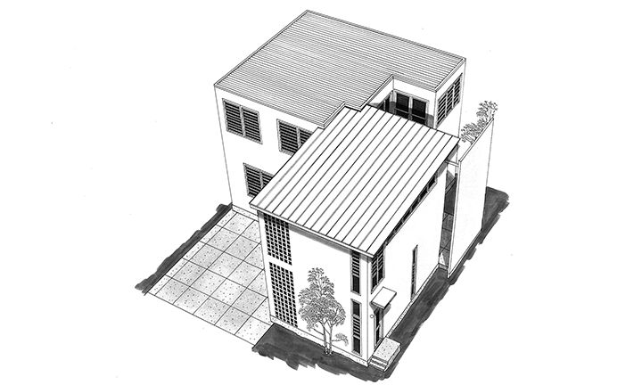 姫路市のコストを抑えたL字型の家