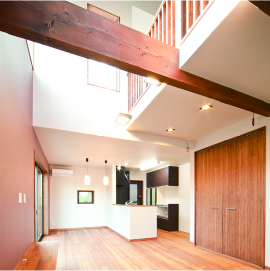 姫路市の無垢の家づくりのLiving Room